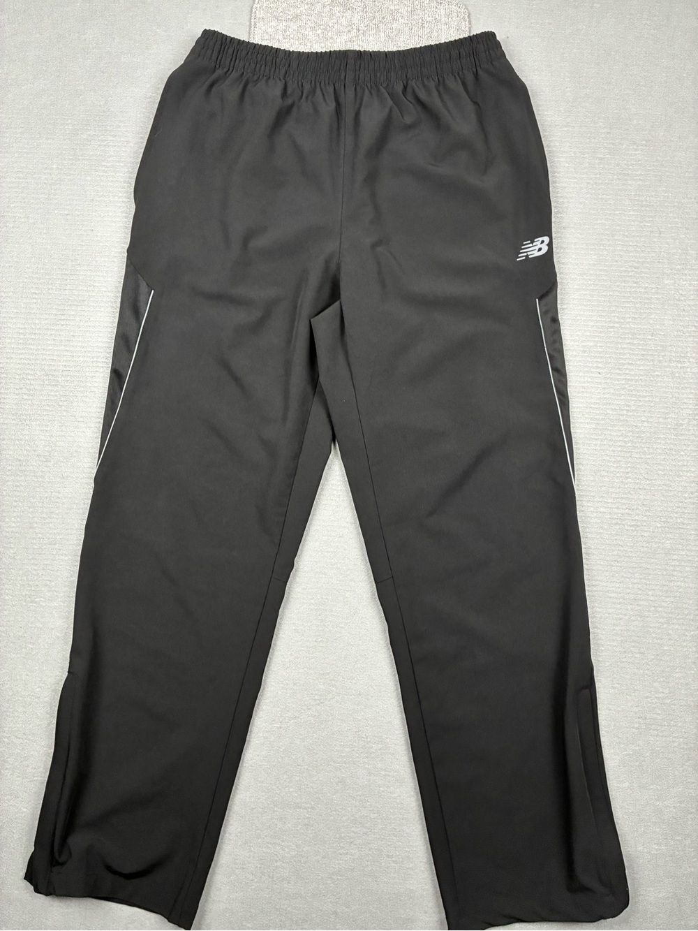 New Balance Track Windbreaker Pants Black Men's Medium Elastic Waist Athletic